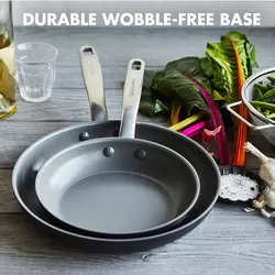 سرویس ماهیتابه 2 پارچه برند GreenPan|مدل ‎ ‎CC000286-001|نچسب| 8 اینچی و 10 اینچی| آنودایز شده|Chatham|سرامیکی|قابل شستشو در ماشین ظرفشویی|خاکستری|بدون PFAS|ارسال 15 الی 20 روزکاری | ایپسند| خرید از آمازون | خرید آسان از امارات و امریکا