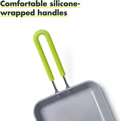 ماهیتابه‌ مربعی GreenPan با روکش سرامیکی ضد چسب، قطر 5 اینچ، رنگ خاکستری، بسته‌بندی 1 عدد، مدل CW001360-015-ارسال 15 الی 20 روزکاری | ایپسند| خرید از آمازون | خرید آسان از امارات و امریکا