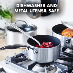 سرویس قابلمه 13 پارچه برند GreenPan|مدل ‎CC002403-001|نقره ای|Venice Pro|ست قابلمه و ماهیتابه|سرامیکی| استیل سه لایه|دسته مشکی مات| بدون PFAS| چند روکش| القایی| قابل شستشو در ماشین ظرفشویی|ارسال 10 الی 20 روز کاری | ایپسند| خرید از آمازون | خرید آسان از امارات و امریکا