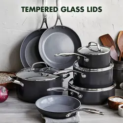 سرویس قابلمه 11 پارچه برند GreenPan|مدل ‎CC000675-001| قابلمه | ماهیتابه |سرامیکی|Valencia Pro|بدون سموم ظروف فلزی|نچسب |خاکستری |ارسال 10 الی 20 روز کاری | ایپسند| خرید از آمازون | خرید آسان از امارات و امریکا