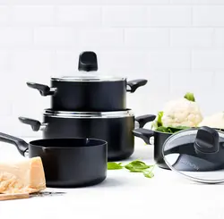 سرویس قابلمه 4 پارچه برند GreenPan|مدل ‎CC001666-001| قابلمه | ماهیتابه |سرامیکی|نچسب |Memphis| بدون PFAS| القایی| قابل شستشو در ماشین ظرفشویی| فر| مشکی|ارسال 10 الی 20 روز کاری | ایپسند| خرید از آمازون | خرید آسان از امارات و امریکا