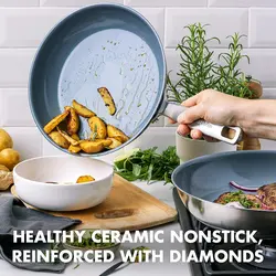 سرویس قابلمه 10 پارچه برند GreenPan|مدل ‎CC004861-001 |نچسب سرامیکی | Treviso| قابلمه | ماهیتابه | بدون PFAS| روکش| القایی| قابل شستشو در ماشین ظرفشویی| نقره ای|ارسال 10 الی 20 روز کاری | ایپسند| خرید از آمازون | خرید آسان از امارات و امریکا