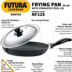 ماهیتابه برند Hawkins |مدل Q11|ماهیتابه نچسب|با درب فولادی| 22 سانتی متر| ضخامت 3.25 میلی متر| 1 لیتر| مشکی|Futura-ارسال 15 الی 20 روزکاری | ایپسند| خرید از آمازون | خرید آسان از امارات و امریکا