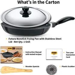 ماهیتابه برند Hawkins |مدل Q11|ماهیتابه نچسب|با درب فولادی| 22 سانتی متر| ضخامت 3.25 میلی متر| 1 لیتر| مشکی|Futura-ارسال 15 الی 20 روزکاری | ایپسند| خرید از آمازون | خرید آسان از امارات و امریکا