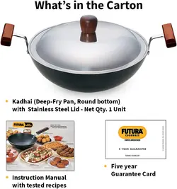 ماهیتابه برند Hawkins |مدل ‎‎L19|ماهیتابه سرخ کردنی با آنادایز سخت |ته گرد با درب فولادی|1.5 لیتری| مشکی|Kadhai|Futura|ارسال 15 الی 20 روزکاری | ایپسند| خرید از آمازون | خرید آسان از امارات و امریکا