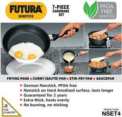 سرویس قابلمه 7 پارچه برند HAWKINS|مدل NSET4 |Futura|ست شماره 4 ظروف نچسب|ماهیتابه|مشکی|ارسال 10 الی 20 روز کاری | ایپسند| خرید از آمازون | خرید آسان از امارات و امریکا