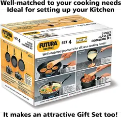 سرویس قابلمه 7 پارچه برند HAWKINS|مدل NSET4 |Futura|ست شماره 4 ظروف نچسب|ماهیتابه|مشکی|ارسال 10 الی 20 روز کاری | ایپسند| خرید از آمازون | خرید آسان از امارات و امریکا