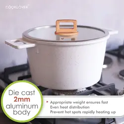 سرویس قابلمه 15 پارچه برند COOKLOVER| قابلمه|ماهیتابه|ضد خش|سفید|نچسب| بدون PFOA|ارسال 10 الی 20 روز کاری | ایپسند| خرید از آمازون | خرید آسان از امارات و امریکا