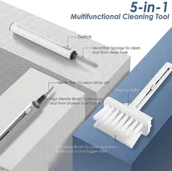 کیت تمیز کننده کیبورد Exrp با ابزارهای پاک کننده،پولر کلیدها،دستمال تمیز کننده،ماسه مومی، 5 در 1 ابزار تمیز کننده مولتی فانکشنال برای Airpods، لپتاپ، الکترونیک (سفید)-ارسال 15 الی 20 روزکاری | ایپسند| خرید از آمازون | خرید آسان از امارات و امریکا