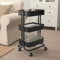 ترولی برند IKEA| مدل RÅSKOG|مشکی|چرخ دستی- ارسال15 الی 20 روز کاری | ایپسند| خرید از آمازون | خرید آسان از امارات و امریکا