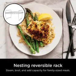 مولتی کوکر برند Ninja|مدل OS401|سرخ کن بدون روغن|زودپز |بخارپز |می‌پزد| سرخ می‌کند|آب‌گیری می‌کند |10 در 1|با 5.6 ​​لیتر| نقره ای|8 qt| زمان تحویل 2 تا 3 هفته کاری | ایپسند| خرید از آمازون | خرید آسان از امارات و امریکا