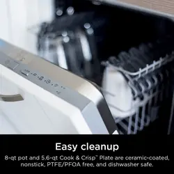 مولتی کوکر برند Ninja|مدل OS401|سرخ کن بدون روغن|زودپز |بخارپز |می‌پزد| سرخ می‌کند|آب‌گیری می‌کند |10 در 1|با 5.6 ​​لیتر| نقره ای|8 qt| زمان تحویل 2 تا 3 هفته کاری | ایپسند| خرید از آمازون | خرید آسان از امارات و امریکا