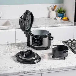 مولتی کوکر برند نینجا دارای 9 برنامه ،Ninja Foodi ،مدل Op350UK ، اجاق گاز فشار الکتریکی و سرخ کن بادی، استیل برس خورده و مشکی - 6 لیتر|ارسال 15 الی 20 روزکاری | ایپسند| خرید از آمازون | خرید آسان از امارات و امریکا