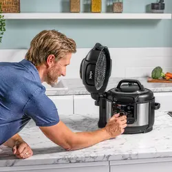 مولتی کوکر برند نینجا دارای 9 برنامه ،Ninja Foodi ،مدل Op350UK ، اجاق گاز فشار الکتریکی و سرخ کن بادی، استیل برس خورده و مشکی - 6 لیتر|ارسال 15 الی 20 روزکاری | ایپسند| خرید از آمازون | خرید آسان از امارات و امریکا