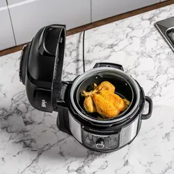 مولتی کوکر برند نینجا دارای 9 برنامه ،Ninja Foodi ،مدل Op350UK ، اجاق گاز فشار الکتریکی و سرخ کن بادی، استیل برس خورده و مشکی - 6 لیتر|ارسال 15 الی 20 روزکاری | ایپسند| خرید از آمازون | خرید آسان از امارات و امریکا