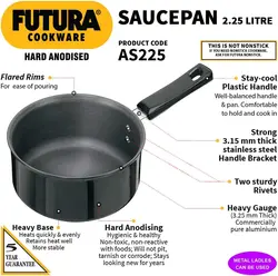 ماهیتابه برند Hawkins |مدل HWS_L90_BLK| آنادایز سخت| بدون درب|ضخامت 3.25 میلی متر| 2.25 لیتر| مشکی|Futura|زمان تحویل 2 تا 3 هفته کاری | ایپسند| خرید از آمازون | خرید آسان از امارات و امریکا