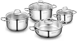 سرویس قابلمه 4 پارچه برند Korkmaz|مدل A1606| قابلمه| ماهیتابه|نقره ای|زمان تحویل 2 تا 3 هفته کاری | ایپسند| خرید از آمازون | خرید آسان از امارات و امریکا