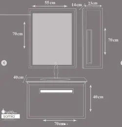 روشویی کابینت سومیا کد 633 تمام رنگ 40×70