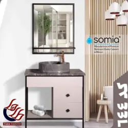 روشویی کابینت سومیا کد 644 تلفیق پی وی سی و فلز الکترواستاتیک