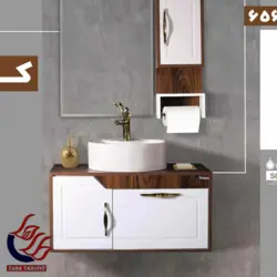 روشویی کابینت سومیا کد 656 تلفیق روکش و رنگ