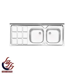 سینک کلاسیک دو لگنه روکار ایلیا استیل مدل 233