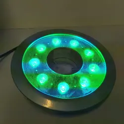 چراغ فواره ضد آب فول کالر 27 وات 12 ولت مناسب لوله 3.4 تا 2 اینچ مدل 27RFTRGB - گرین کیت