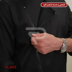 روپوش (کت سر آشپز) زیپ دار مشکی مدیوم CHEF'S COAT M