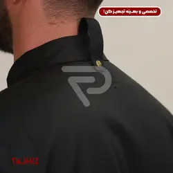 روپوش (کت سر آشپز) زیپ دار مشکی مدیوم CHEF'S COAT M