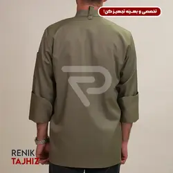 روپوش (کت سر آشپز) زیپ دار سبز مدیوم CHEF'S COAT M