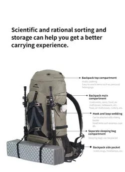 کوله پشتی کوهنوردی نیچرهایک 70 لیتری مدل NH16Y065-Q