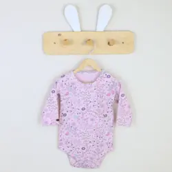 بادی آستین بلند طرح پرنده و گل