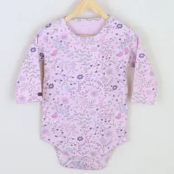 بادی آستین بلند طرح پرنده و گل