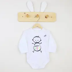 بادی آستین بلند طرح پسرک سفید