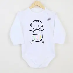 بادی آستین بلند طرح پسرک سفید