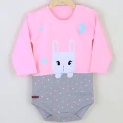 بادی آستین بلند طرح خرگوش تیکه دوزی