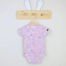 بادی آستین کوتاه طرح پرنده و گل