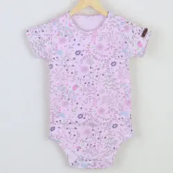 بادی آستین کوتاه طرح پرنده و گل