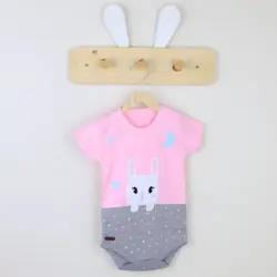 بادی آستین کوتاه طرح خرگوش تیکه دوزی