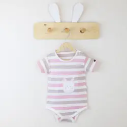 بادی آستین کوتاه طرح راه راه خرگوش