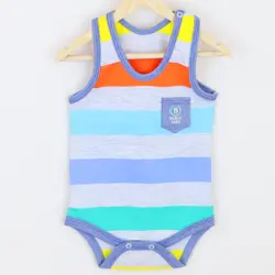 بادی رکابی طرح راه راه برگ سبز