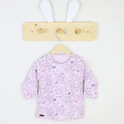 بلوز آستین بلند طرح پرنده و گل