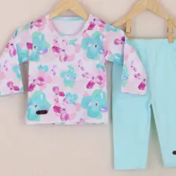 بلوز آستین بلند و شلوار طرح آبرنگ