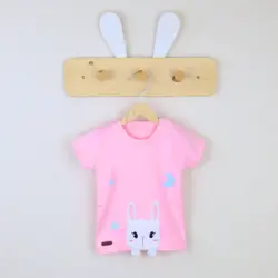 بلوز آستین کوتاه طرح خرگوش تیکه دوزی