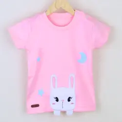 بلوز آستین کوتاه طرح خرگوش تیکه دوزی