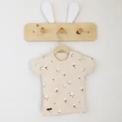 بلوز آستین کوتاه طرح گل پنبه tik tak