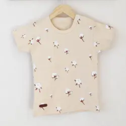 بلوز آستین کوتاه طرح گل پنبه tik tak