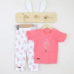 بلوزآستین کوتاه و شلوار طرح سوپرایز