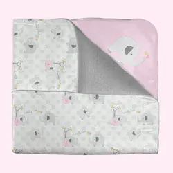 پتو دورپیچ کلاه دار FAMILY LOVE-GIRL