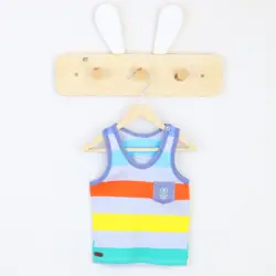 رکابی طرح راه راه برگ سبز