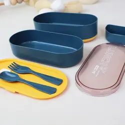 ظرف غذا لانچ باکس 800 میل دو طبقه دور کش lunch box